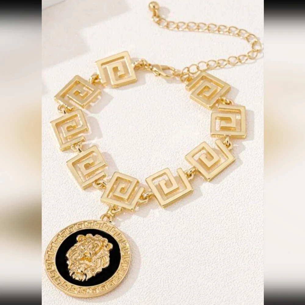 Lion Head: Bracelet, Necklace, Earrings Set NEW - Picture 7 of 8